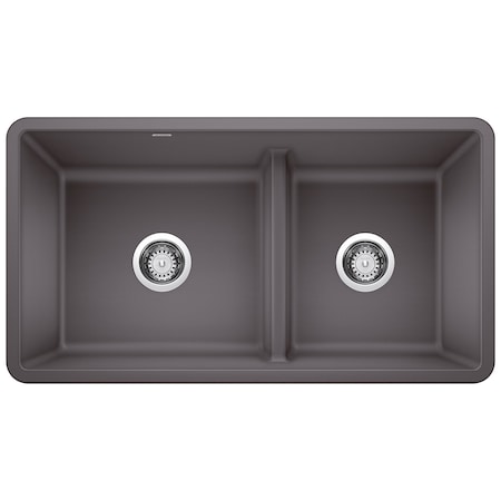 Blanco Precis Reversible 1-3/4 w/Low Divide, Cinder 442521