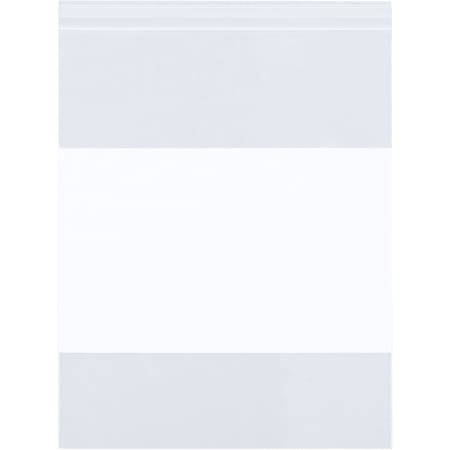 Partners Brand White Block Reclosable Poly Bags, 5" x 7", 2 mil, Clear, 1000 PK PB3959