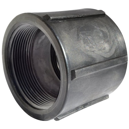 Green Leaf HeavyDuty Pipe Coupling, 2 in, FNPT, Polypropylene, Black, SCH 80 Schedule, 150 psi Pressure CPLG200
