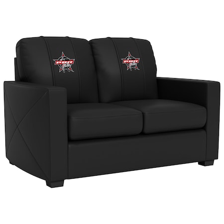 Dreamseat Silver Loveseat with Professional Bull Riders Primary Logo XZ7759003LSCDBK-PSPBR0000