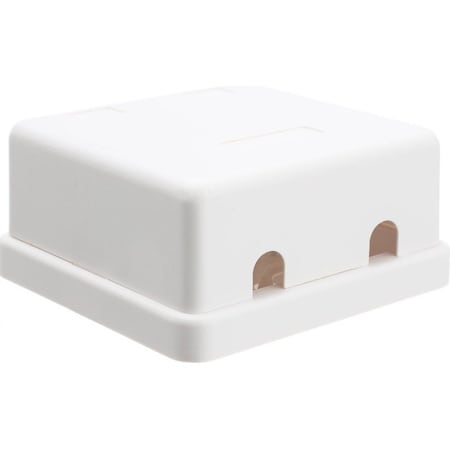 Cable Wholesale Blank Surface Mount Box for Keystones, 2 Port, White 300-314DE