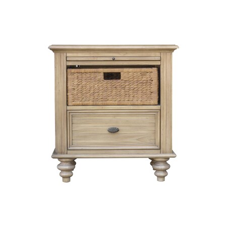 Homeroots 26" x 17" x 28" WoodBasket Nightstand 366185