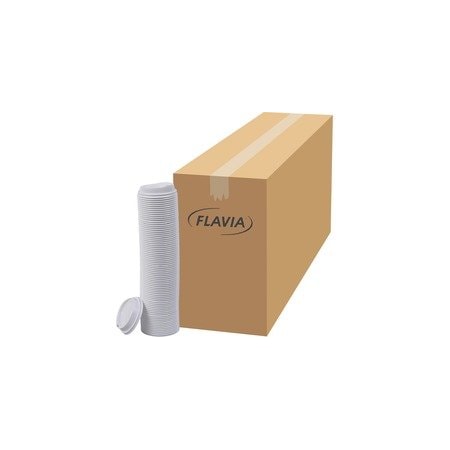 Flavia 10 oz Hot Beverage Paper Cup Lids - 10 fl oz - White - Paper - Beverage, Hot Drink, 1000PK 25200019