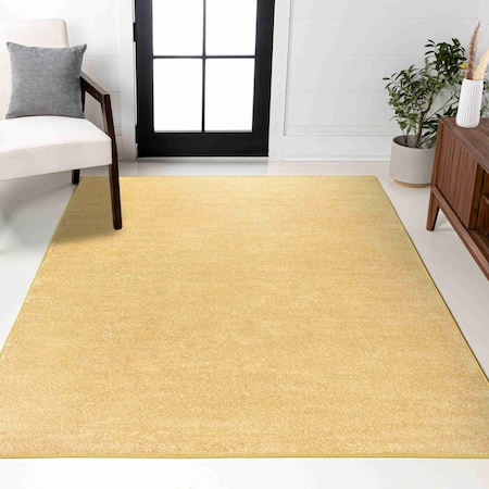 Jonathan Y Haze Solid Low-Pile Mustard 6 ft. x 9 ft. Area Rug SEU100B-6