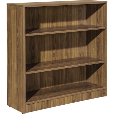 Lorell Laminate 3-Shelf Bookcase, 36" x 36" x 12", Walnut LLR99783