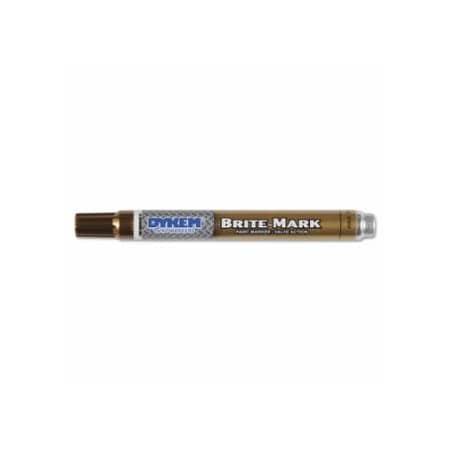 Dykem BRITE-MARK Medium Permanent Paint Marker, Valve Action, Gold, 12PK 253-84051
