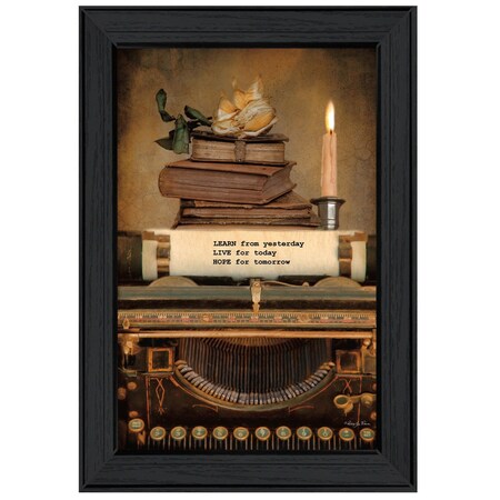 Homeroots Learn from Yesterday Black Framed Print Wall Art 415680