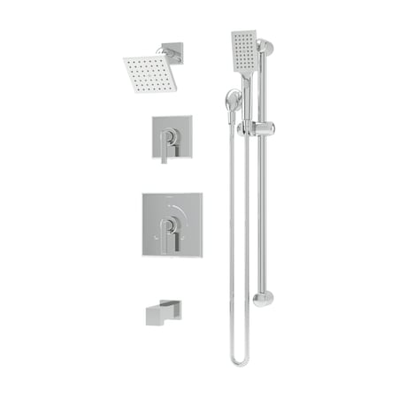 Symmons Duro HydroMersion Double Handle Tub and Shower Trim Kit with Hand Spray (Valve Not Included) 369615TRM