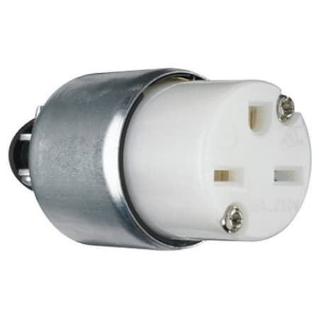 Legrand Straight Blade Connector, 6-15R, 15 A, 250V AC, 2 Pole, 3 Wire, White PS615CACC20