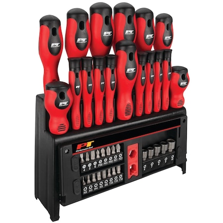 Performance Tool 39 pc. Screwdriver Set, Screwdrivers, Bits, Magnetic, Rack W1727