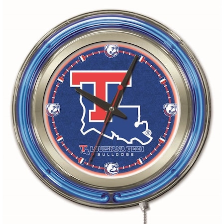 Holland Bar Stool Co Louisiana Tech University Double Neon 15" Clock Clk15LaTech