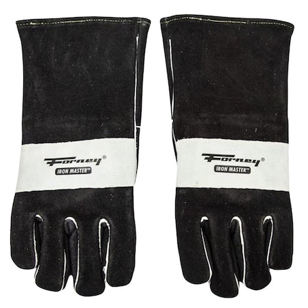 Forney Iron Master Series Welding Gloves, XL, Extended Gauntlet Cuff, Split Cowhide Leather Palm 55103