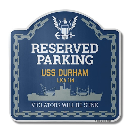 USS DURHAM LKA 114 18 Inch x 18 Inch Heavy Gauge Aluminum
