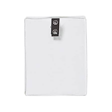 Brady Vertical Top-Load Badge Holder - 4.25" x 3.12" - Vinyl - 100 / Pack - Clear 1810-1400