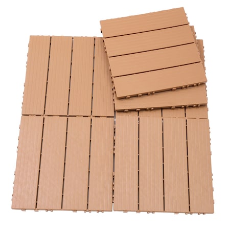 Edendirect 1 ft. x 1 ft. Quick Deck Plastic Interlocking Deck Tile in Fawn 44 sq. ft. per Box ED-W2882P204560