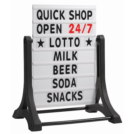 Aarco The Rocker Frameless Double Sided Sidewalk Sign w/ Changeable Letterboard, 36''H x 24''W ROC-3