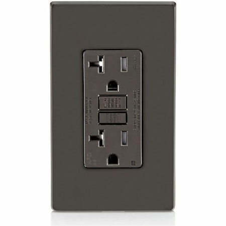 Leviton Straight Blade Receptacle, 5-20R, 20 A, 125V AC, 2 Pole, 3 Wire, Flush Mount, Self-Grounded AFTR2