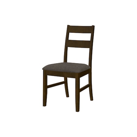 Monarch Specialties Dining Chair, 37'' Height, Upholstered, Brown Solid Wood, Brown Fabric, Transitional, 2PK I 1396