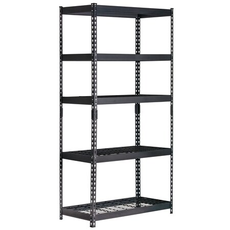 Edsal Shelving Unit, 5 Tier, 36"Wx18"Dx72"H, Blk MROP3618W5B-P