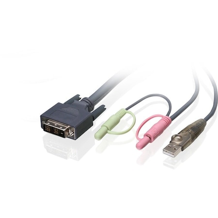 Iogear 10ft (3m) Single Link DVI-D USB KVM Cable G2L7D03U