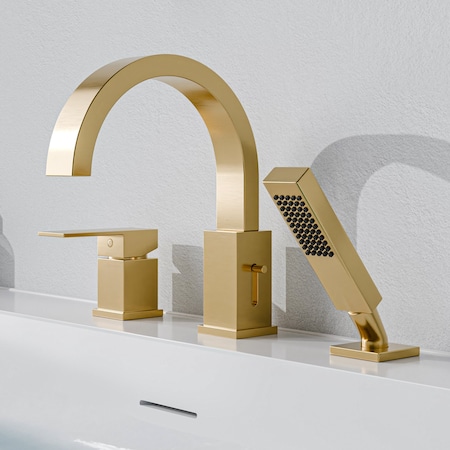 Anzzi Single-Handle Deck Mounted Bathtub Faucet - Brushed Gold - Nite Series - FR-AZ473BG