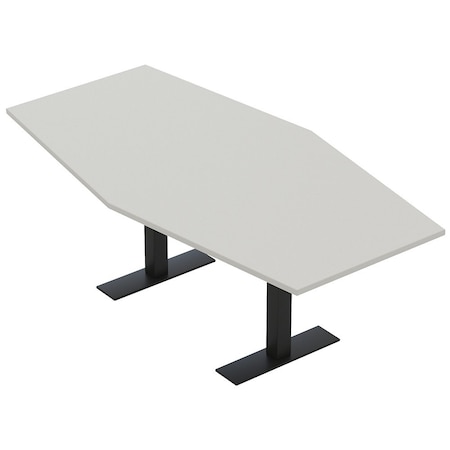 Skutchi Designs 7ft Hexagon Conference Table With Power | Harmony Series | 6 Person Meeting Room Table HAR-HEX.IR-48X84-T.BK-U779-NA