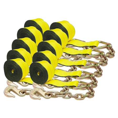 Mytee Products 4 in. x 40 ft. Winch Strap with Chain Anchor, 10PK WS440CAx10