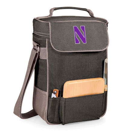 Picnic Time Family Of Brands NCAA Northwestern Wildcats Duet Wine and Cheese Tote Bag 623-04-175-434-0