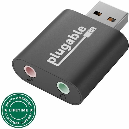 Plugable Technologies USB AUDIO ADAPTER WITH 3.5MM SPEAKER-HEADPHONE AND MICROPHONE JACK, ADD AN EXTER USB-AUDIO