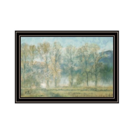 Homeroots Peaceful Tree Line Black Framed Print Wall Art 529628