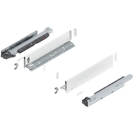 Blum 16in. M Height Legrabox Silk White Drawer Set, 125 Lbs Weight Rating 770M40S0S