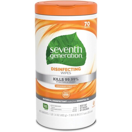 Seventh Generation SeventhGen, Botanical Disinfecting Wipes, 7 X 8, 70 Count, 6/carton, PK420 22813CT