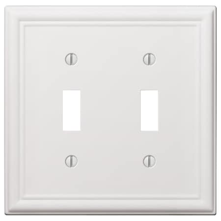 Amerelle Wallplate, 4-7/8 in L, 4-15/16 in W, 2 -Gang, Steel, White 149TTW