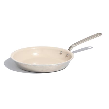 Made In Cookware Ceramic/Stainless Steel Fry Pan 10 in. Silver/White 00810142774277