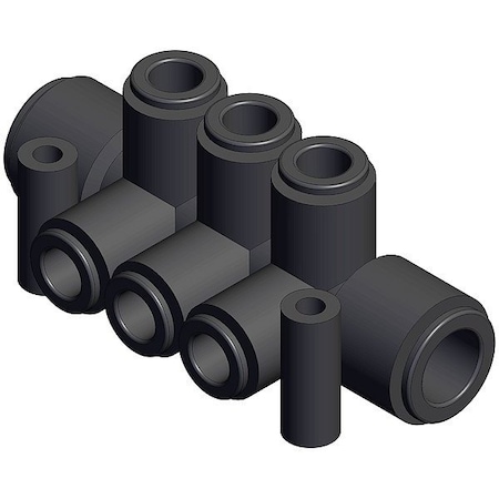 Smc Tube Fitting Manifold, Right Angle KRM11-08-12-6