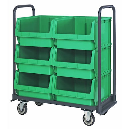 Quantum Storage Systems MAGNUM TOTE TRUCK 18 X 42 WITH BINS GREEN MTT-1842-543GN