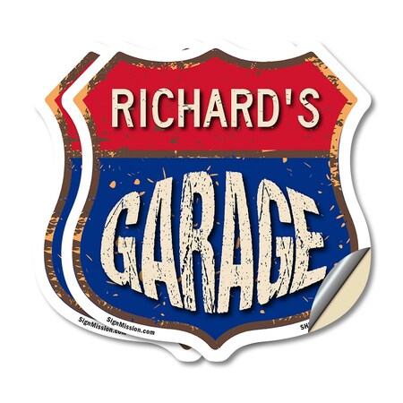 Signmission Richard's Garage, 12 inch X 12 inch, Vinyl Decal, 2PK SHI-D-2PACK-12-383-RICHARD