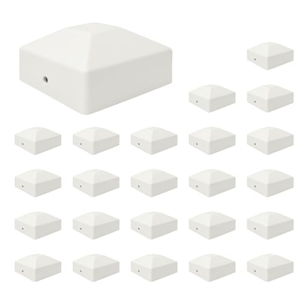 Nuvo Iron 4-in x 4-in White Rigid Plastic Pyramid Post Cap- MP24 PCP26-WEC-MP24