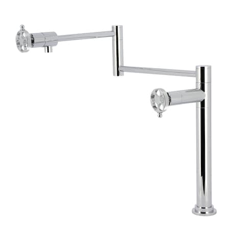 Kingston Brass Deck Mount Pot Filler Faucet with Knurled Handle, Polished Chrome KS4701RKZ