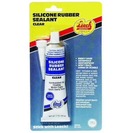 Leech Adhesives RTV Silicone Rubber Sealant, Clear, 24 hr Curing, 3 fl-oz Tube SR-1501