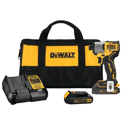Dewalt Impact Driver Kit, 20V DC, 3,200 RPM DCF840C2