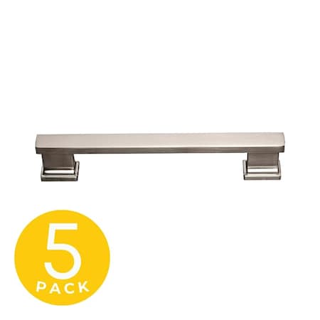 Sapphire Hexa Series 5 in. 128 mm Center-to-Center Modern Brushed Satin Nickel Cabinet Hardware Handle/Pull 5-Pack SP-2891-128-BSN-5