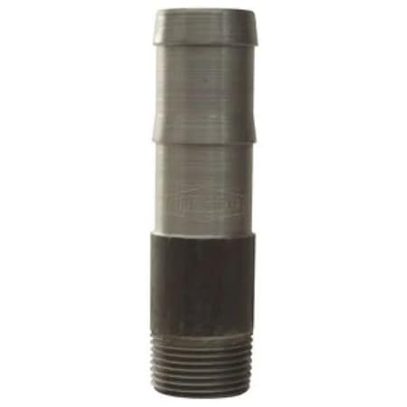 Dixon King Round Nipple, 1 x 1-1/4 in Nominal, MNPT x Hose, Steel, Unplated, Domestic KRN1082
