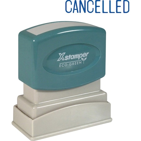 Shachihata Xstamper Pre-Inked Message Stamp, CANCELLED, 1-5/8" x 1/2", Blue 1119