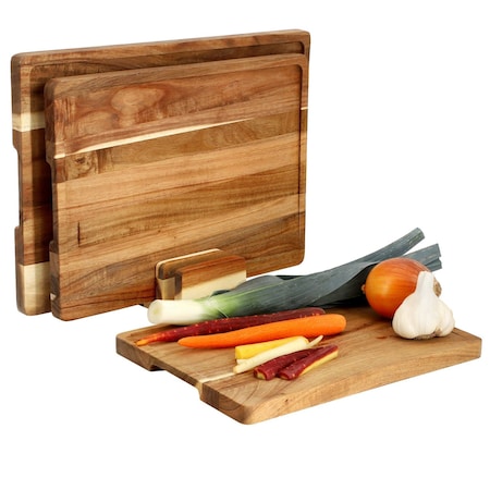 Megachef 3 Piece Acacia Wood Cutting Board Set with Base 750122171M