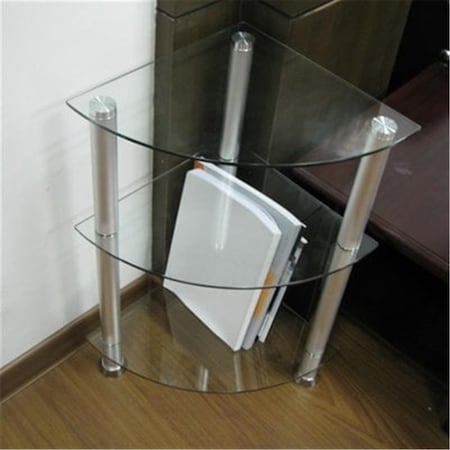 Rta Home And Office Corner Glass and Aluminum Bookcase or Utility Stand CVM-003