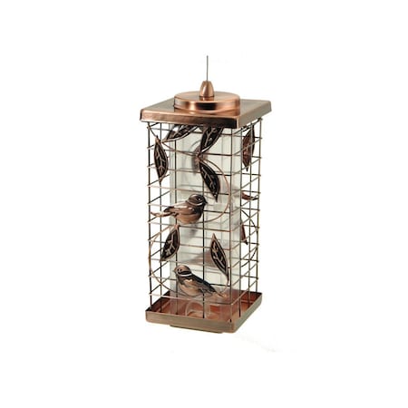 Audubon Bird Feeder 1.75 lb Metal Tube 2 ports Clear/Copper NA35329