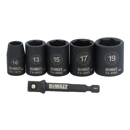 Dewalt DEWALT Socket Set, 6-PC DWAFSMSET6
