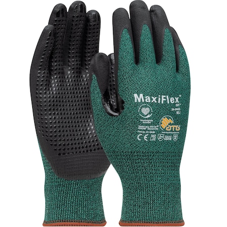 Atg Seamless Knit A2 Engineered Yarn Glove w/Premium Nitrile Coated MicroFoam Grip on Palm & Fingers an 8456