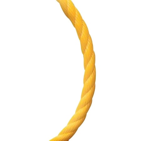 Baron Rope, 3/4 in Dia, 100 ft L, 1093 lb Working Load, Polypropylene, Yellow 83610